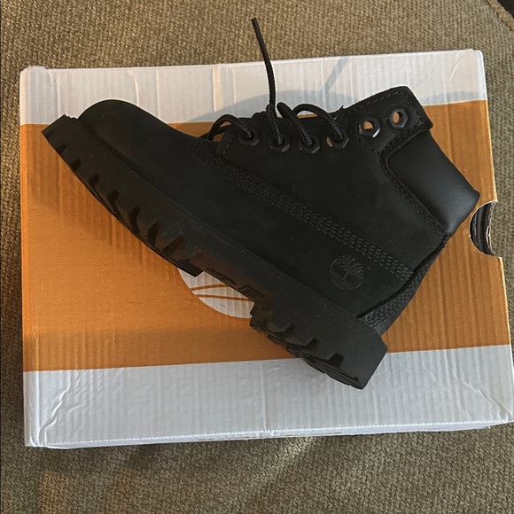 Timberland Kids Black Leather Boots